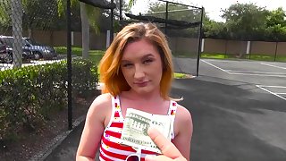 Girl offered cash to suck cock and fuck in public