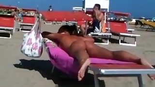 Wonderful thong ass on the beach