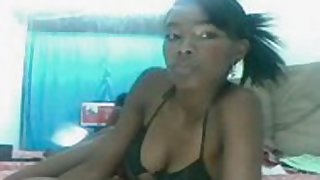 Gorgeous Ebony Teen Strips On Webcam